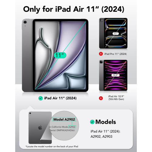ESR para iPad Air Air 11 polegadas M2 Termo de papel Magnetic Screen Protector 2024 Escreva e desenhe como em papel destac   vel e reutiliz   vel com 1
