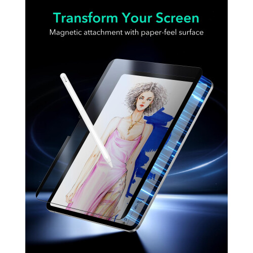 ESR para iPad Air Air 11 polegadas M2 Termo de papel Magnetic Screen Protector 2024 Escreva e desenhe como em papel destac   vel e reutiliz   vel com 2