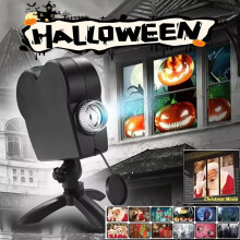 12 filmer ljus jul Halloween laserprojektor mini fönster