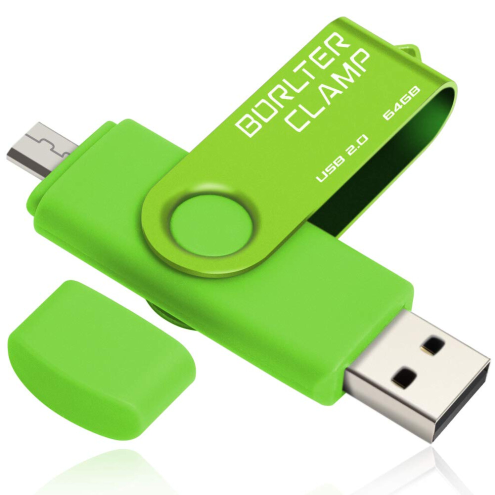 64Gb Otg Memory Stick Dual Usb Flash Drive, Thumb Drive With Micro Usb Drive Port For Android Smartphone Tablet & Computer (Green) Green 822361525288
