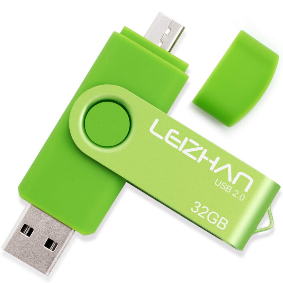 Otg Usb Flash Drive 2.0 32Gb Metal Pendrive For Android Smart Phone Usb Flash Disk Micro Usb Pen Drive Memory Stick U Disk Green 680491843722