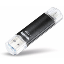 Mémoire supplémentaire USB pour smartphone/tablette Hama FlashPen Laeta Twin noir 128 GB USB 3.1 (Gen 1), Micro USB 2