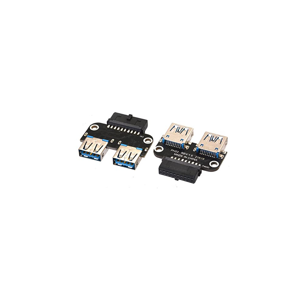 Usb 3.0 Motherboard Adapter, Usb 3.0 19Pin/20Pin Female Header To Dual Usb 3.0 A Type Female Splitter Motherboard Converter For Pc Motherboard 791137199759