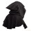 (BLACK) Adults Cloak Hooded Cowl Medieval Witch Accessory 1