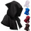 (BLACK) Adults Cloak Hooded Cowl Medieval Witch Accessory 3