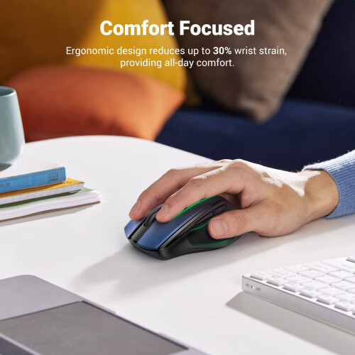 Mouse ottico wireless USB Ugreen 2,4 GHz 4000 DPI - Blu 1