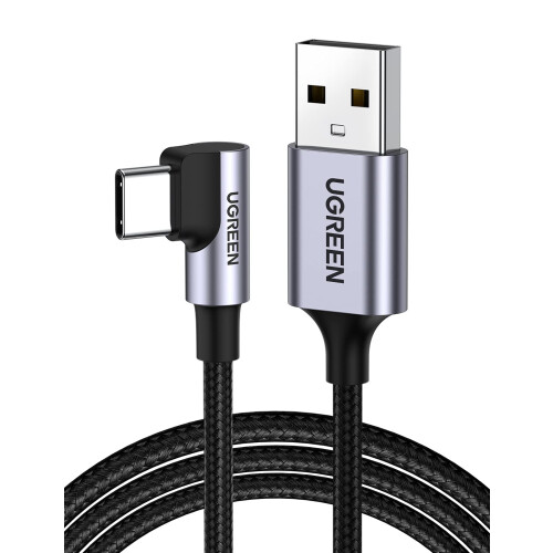 UGREEN USB-A-auf-USB-C-Winkelkabel, 2 m - Space Grau