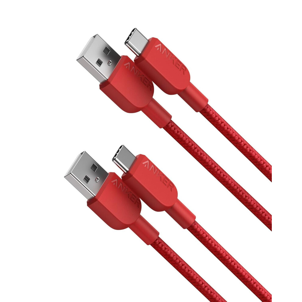 Charger Cable [2 pack, 3ft], 310 USB A to Type C, Nylon Fast Charging for Samsung Galaxy Note 10 Note 9/S10+ S10, LG V30 (USB 2.0, Red)