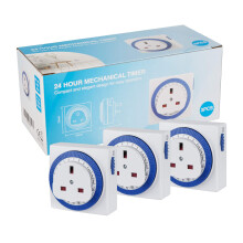 3 Pack 24 Hour Segment Timer Switch,Plug-in Timer Controller -240v 3 Pin Plug Energy Saver Plug Standard Size