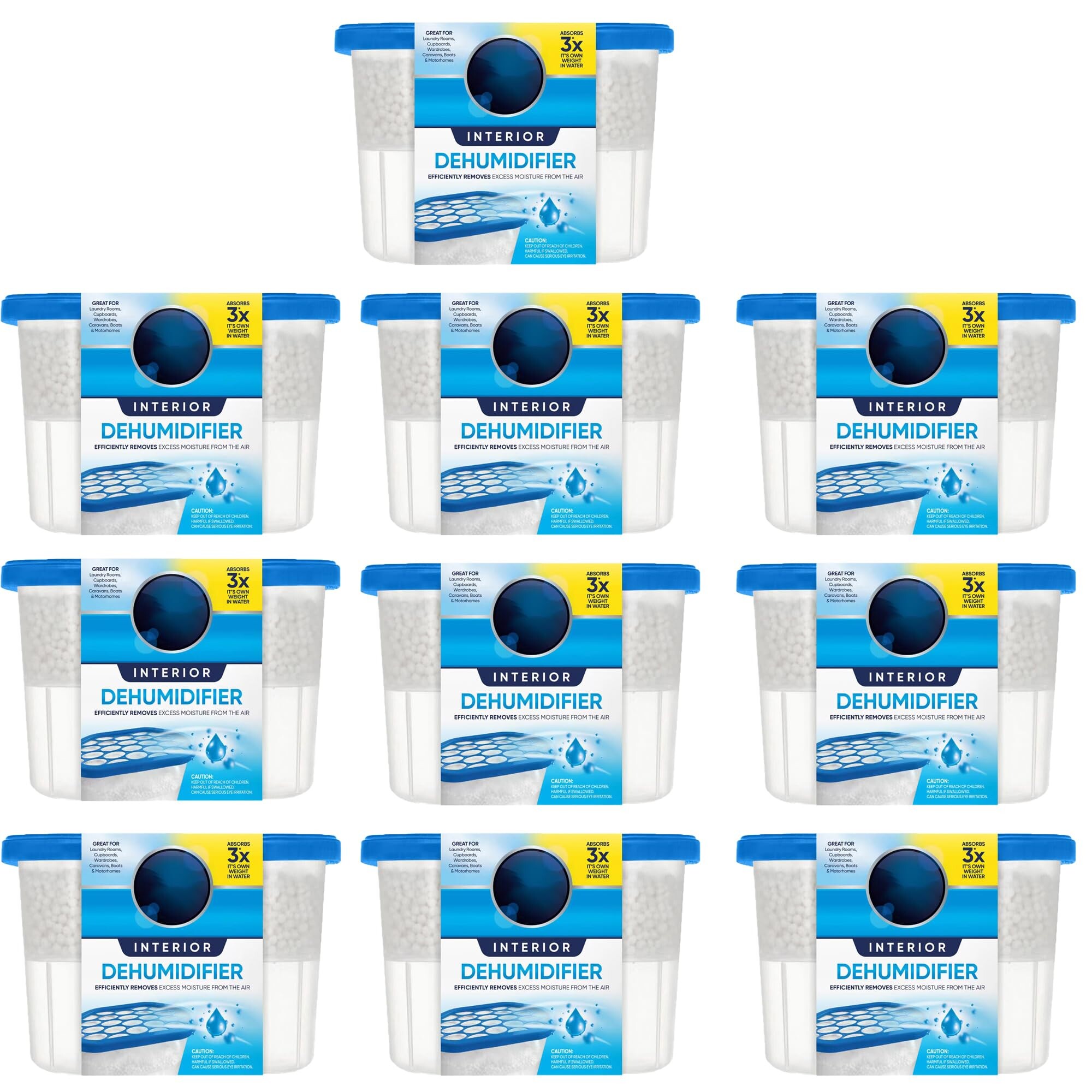 Interior Dehumidifier Pack of 10 X 500ml Stop Damp,Mould Mildew