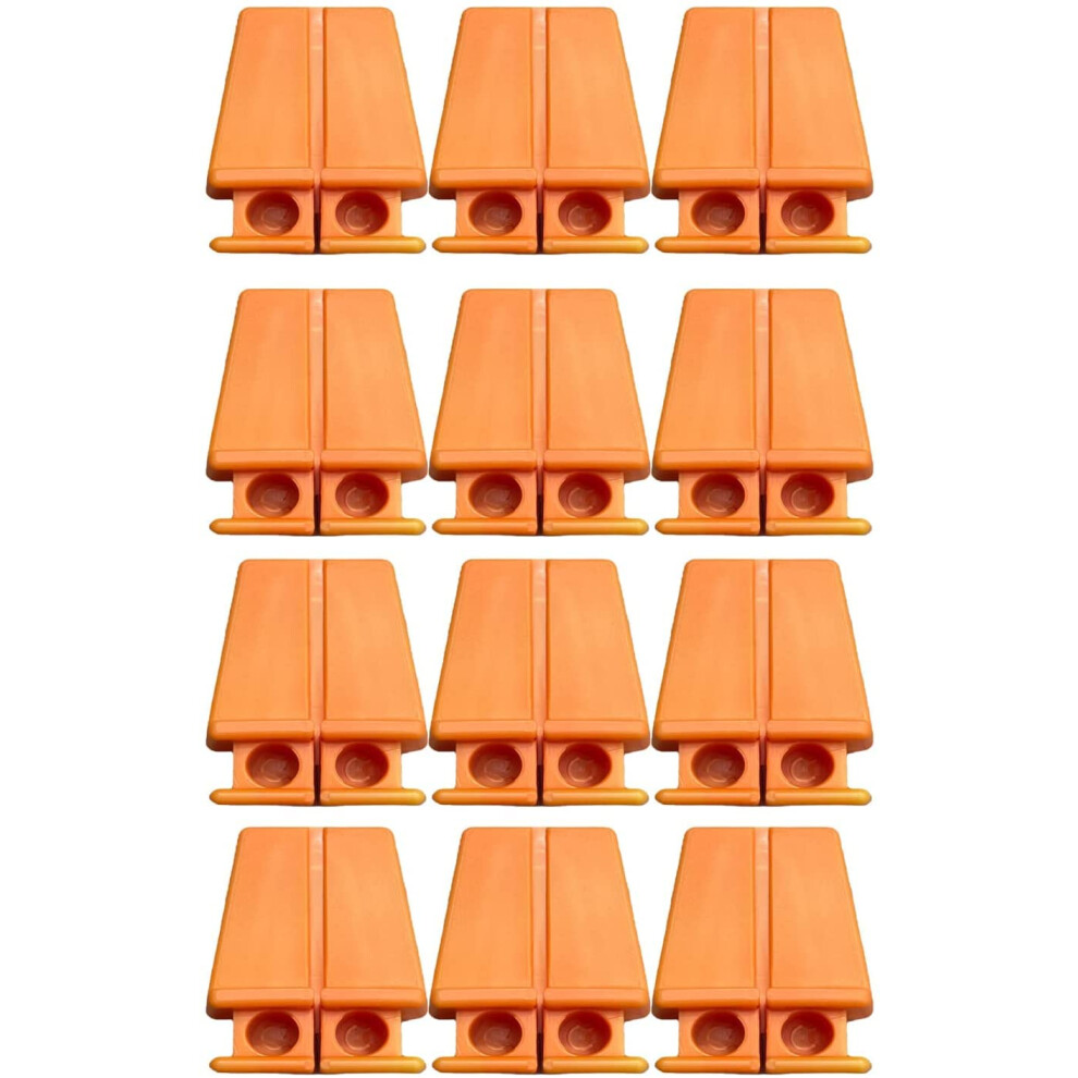 Brick Line Blocks [12 Pack] For Bricklaying Straight Bricks Orange Corner Line Anchor Blocks (12 Blocks) 5060856892827