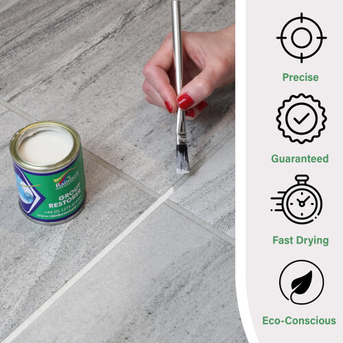 Groutin - Tile Grout Paint 125ml - Designed to Restore Tile Grout (White) 1