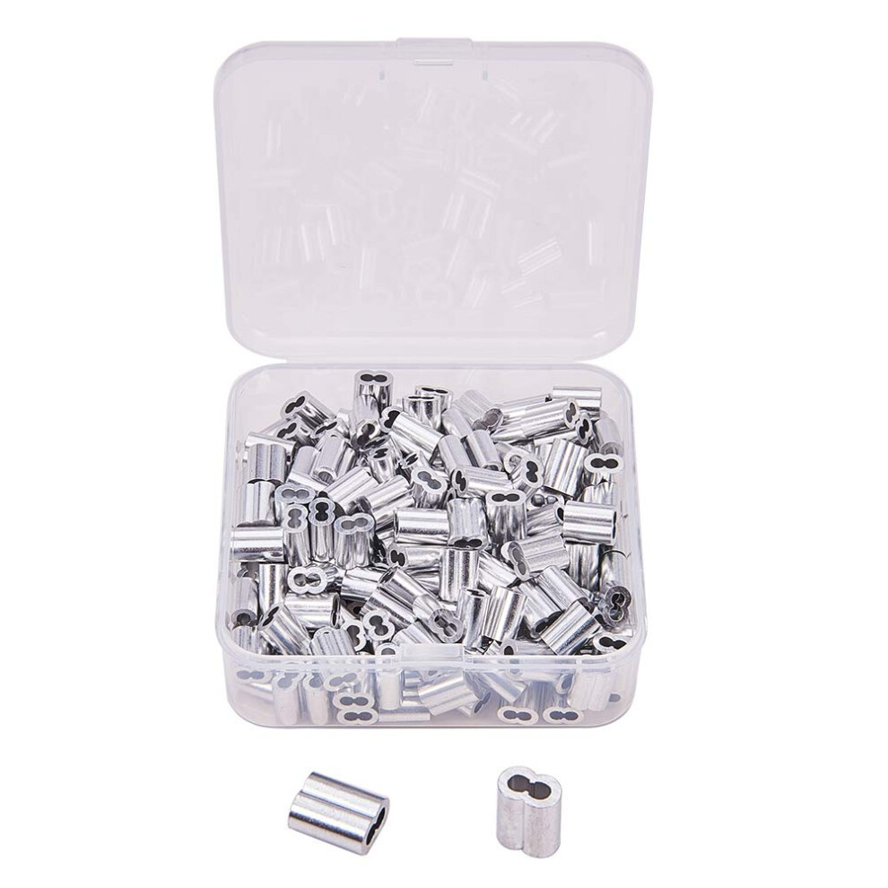 200Pcs Aluminum Double Barrel Ferrule Crimping Loop Sleeve For 2Mm Diameter Wire Rope And Cable 670924456001
