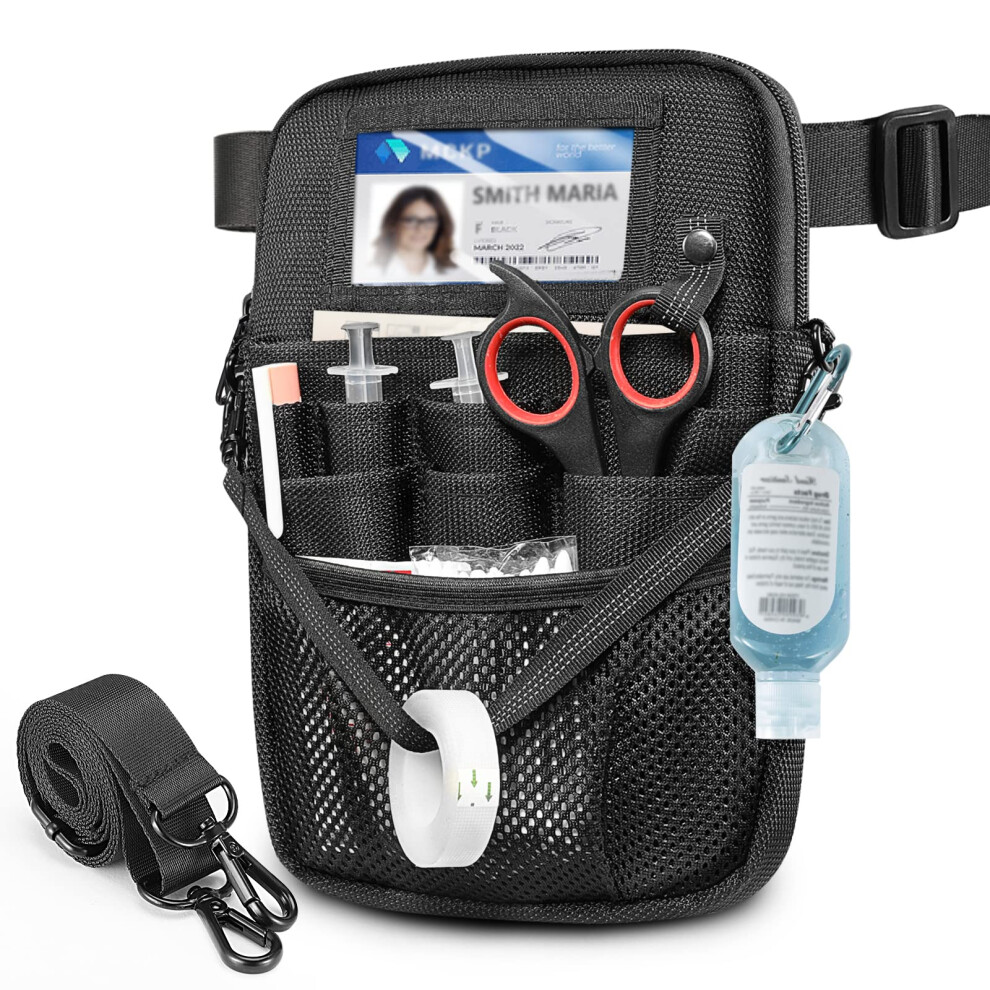 Nursing Bag For Nurse With Tape Holder, Multi Compartment Medical Gear Pocket Belt Pouch | Nurse Fanny Pack | Utility Waist Tool Organiser For 724754590111