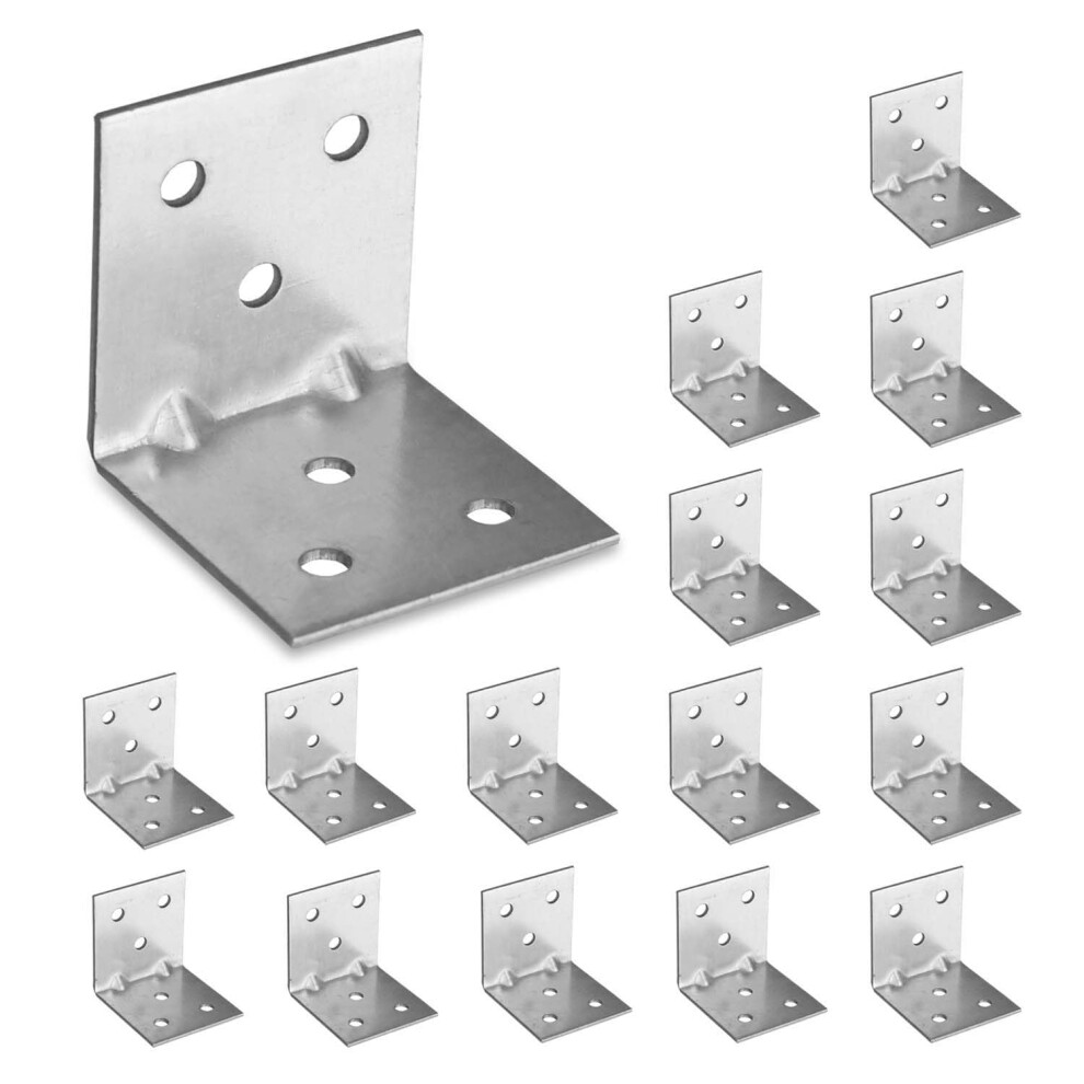 15 X Corner Brackets (40 X 40 X 40) Angle Reinforced Metal Braces Wood Timber Galvanised Steel Sheet Connecting Joining Fixing L Repair Connector 646648140113