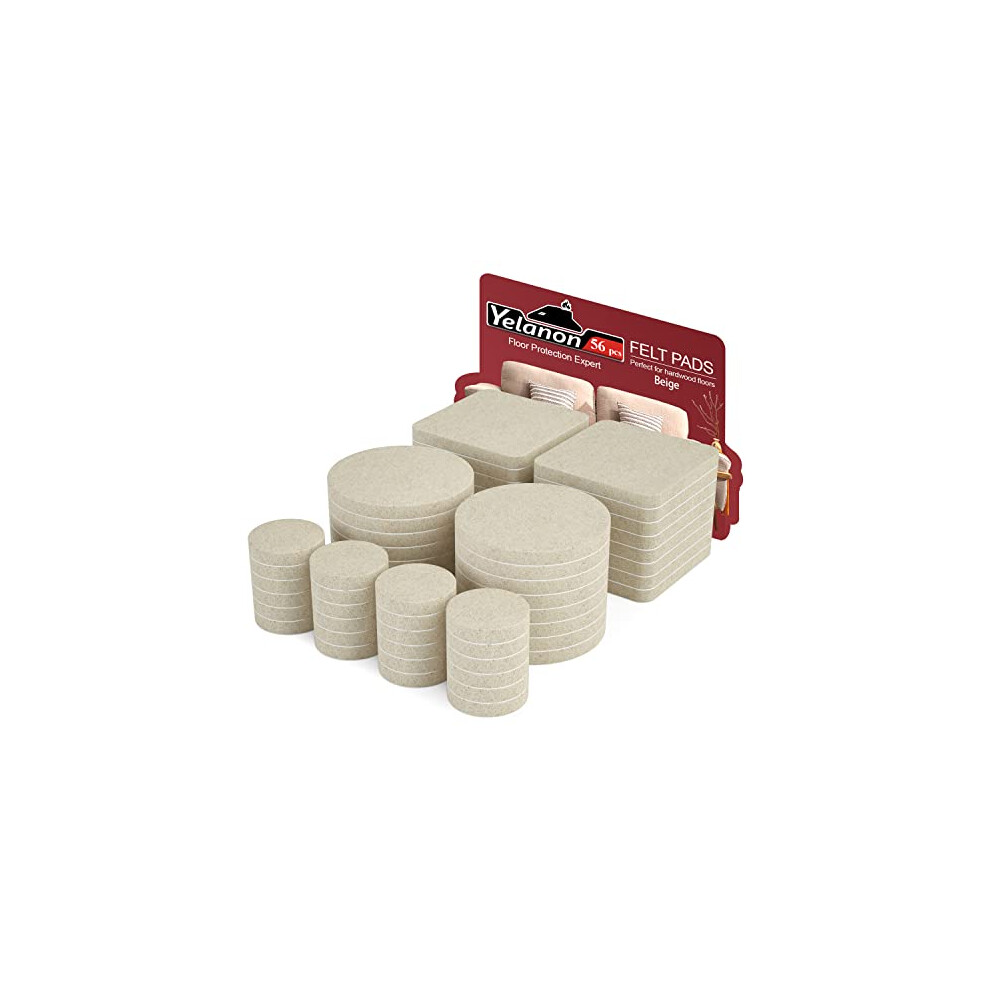 Felt Furniture Pads 56Pcs(25+50) Mm Furniture Pads Self Adhesive, Felt Chair Pads, Anti Scratch Floor Protectors For Furniture Feet Chair Legs, 637740175820