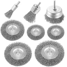 Wire Wheel Cup Brush Drills Set 8 pcs,Steel Wire Brush Wheel Cup Brush Metal Brushes for Drill 1/4 Inch Shank for Cleaning Rust, Flakes and Abrasives