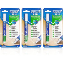 3 x White Grout Pens - Designed for Restoring Tile Grout in bathrooms & Kitchens