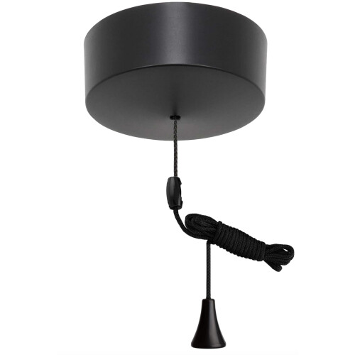 Taps2Traps Matt Black Bathroom Light Pull Switch With Black Cord & Toggle 2 Way 6A 1