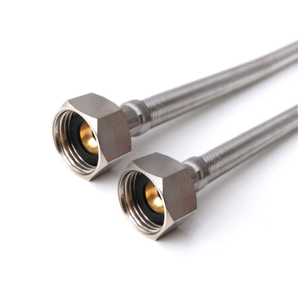 3/4" X 3/4" Bsp Flexible Connector | 2 Sizes (500Mm) | 1 Pipe Braided Hose Flexi Replacement Bathroom Kitchen Boiler Plumber Flex Hose 5060567725810