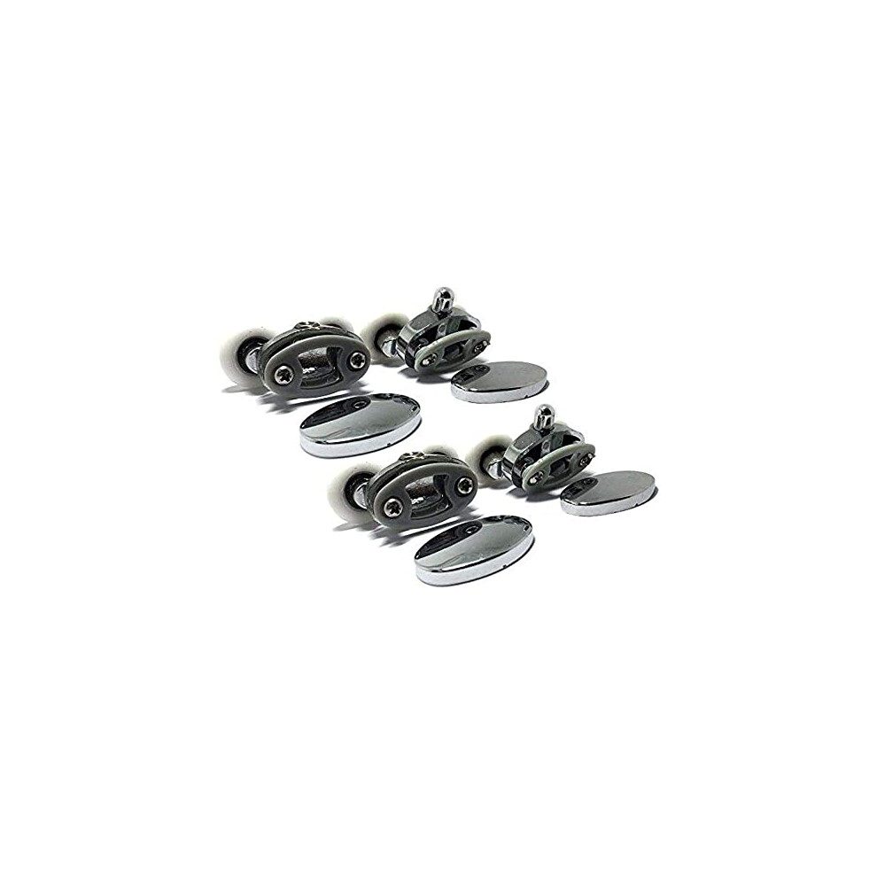Smooth Set Of 4 New Oval Metal Alloy Double Wheel Shower Door Rollers 23Mm 762360679394