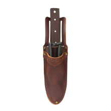 TOURBON Genuine Leather Garden Knife Pouch Secateurs Holsters Pruning Shears Tool Sheath Two Pockets