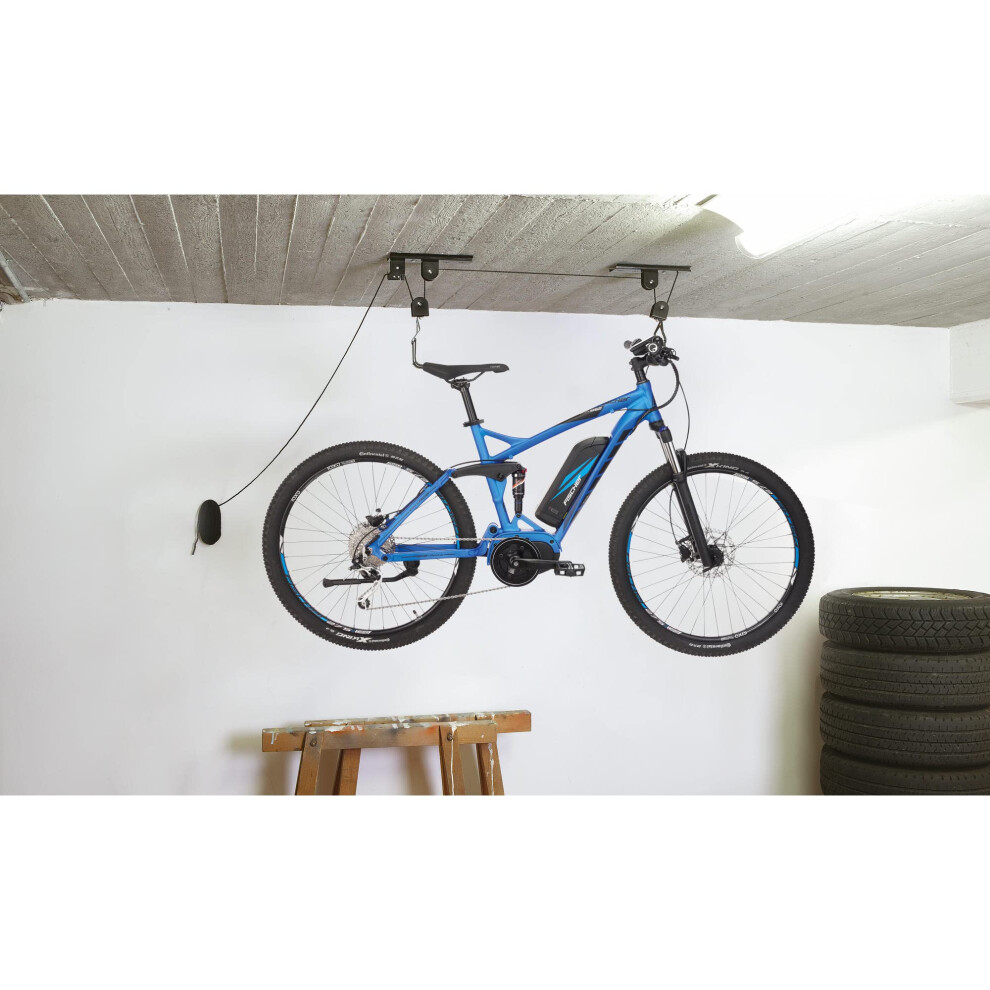 Bicycle Lift Plus | Load Capacity up to 30 kg | Bicycle Mount | Ceiling Mount for Bicycles and E-Bikes | Up to 4 m Ceiling Height | Mechanical |
