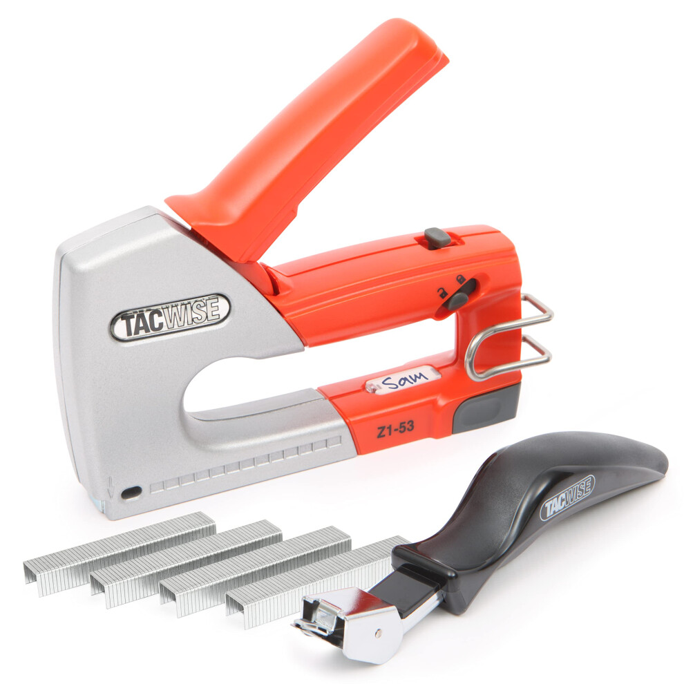 0889 Z1-53 Heavy Duty Metal Staple Gun with 200 Staples and Staple Remover, Uses Type 53 / 4 - 8 mm Staples