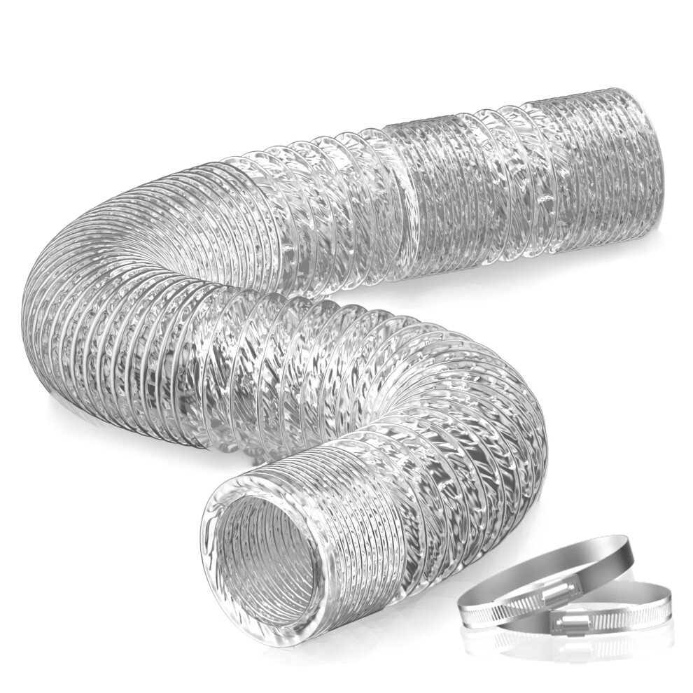 150mm Flexible Aluminium Ducting 2m Insulated ducting Pipe 6 Inch Air Ducting Hose for Cooker Hood, Extractor Fan, Tumble Dryer, Hydroponics Grow