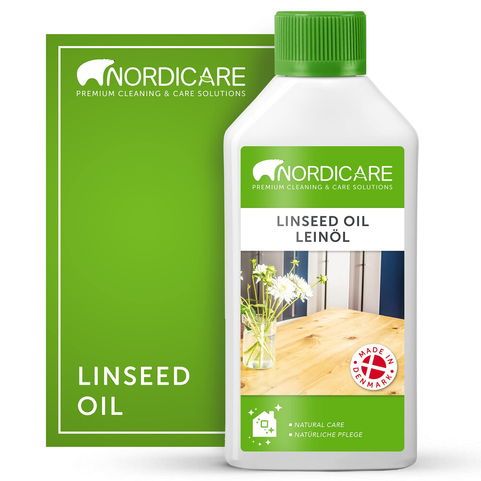 Linseed Oil For Wood - Pure & Natural Linseed Oil For The Entire Indoor Area - Food-Safe Linseed Oil For Wood Furniture - Underlines The Original Wood 5709011218507