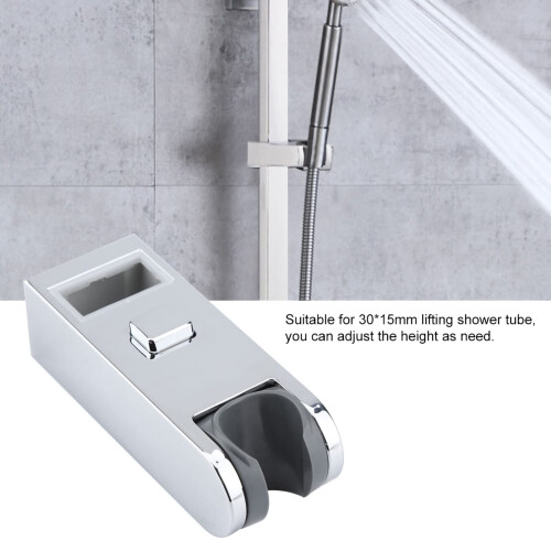 Plastic Chrome Plated Adjustable Height Square　Shower Slider Bar Replacement Rail Head Holder Stand Bathroom Accessory 1
