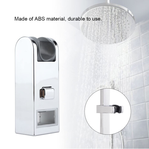 Plastic Chrome Plated Adjustable Height Square　Shower Slider Bar Replacement Rail Head Holder Stand Bathroom Accessory 2