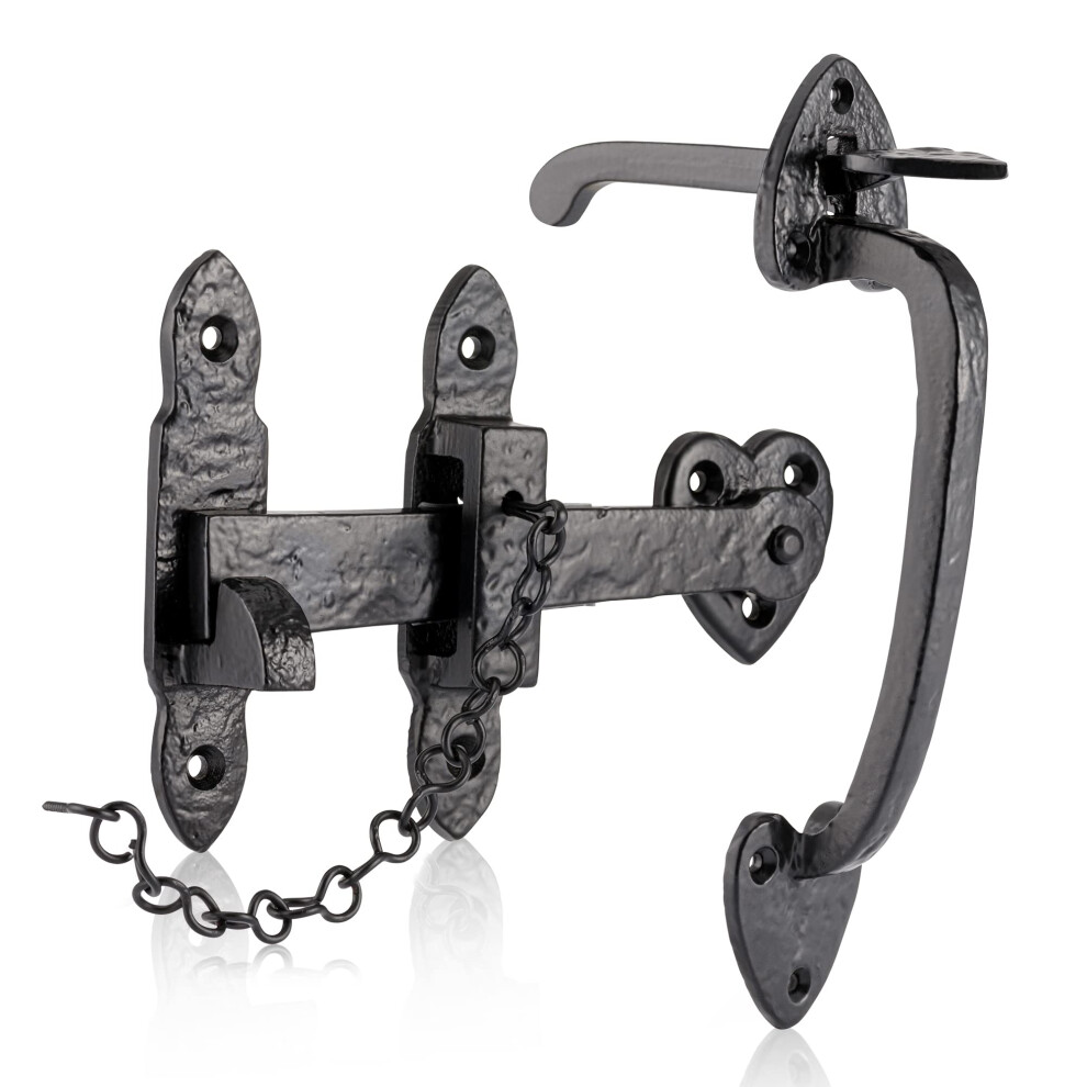 Smithy's Range Thumb Gate Latch Black Antique, Traditional Suffolk Latch, Cast Iron Gate Door Latch, Suitable For Shed And Gate Doors. 5060568907703