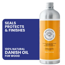 Danish Oil for Wood 250ml Naturally Polymerised Linseed Oil VOC Free & Environmentally Friendly Cutting Board Oil Butcher Block Oil | Works as a Stand