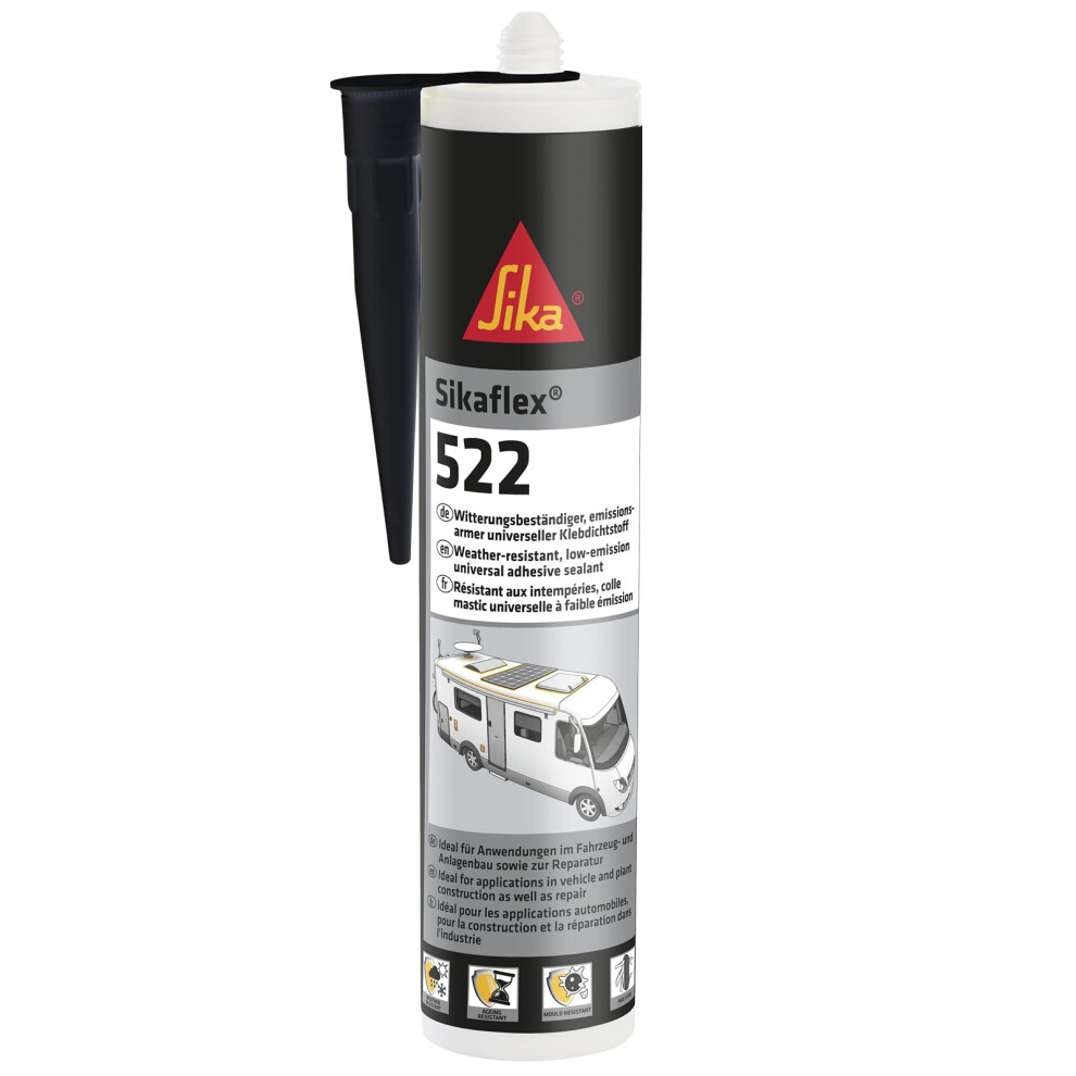 Sikaflex-522 weather-resistant, UV-stable, adhesive sealant (new version of Sikaflex-521 UV and Sikaflex-221i) 300ml black