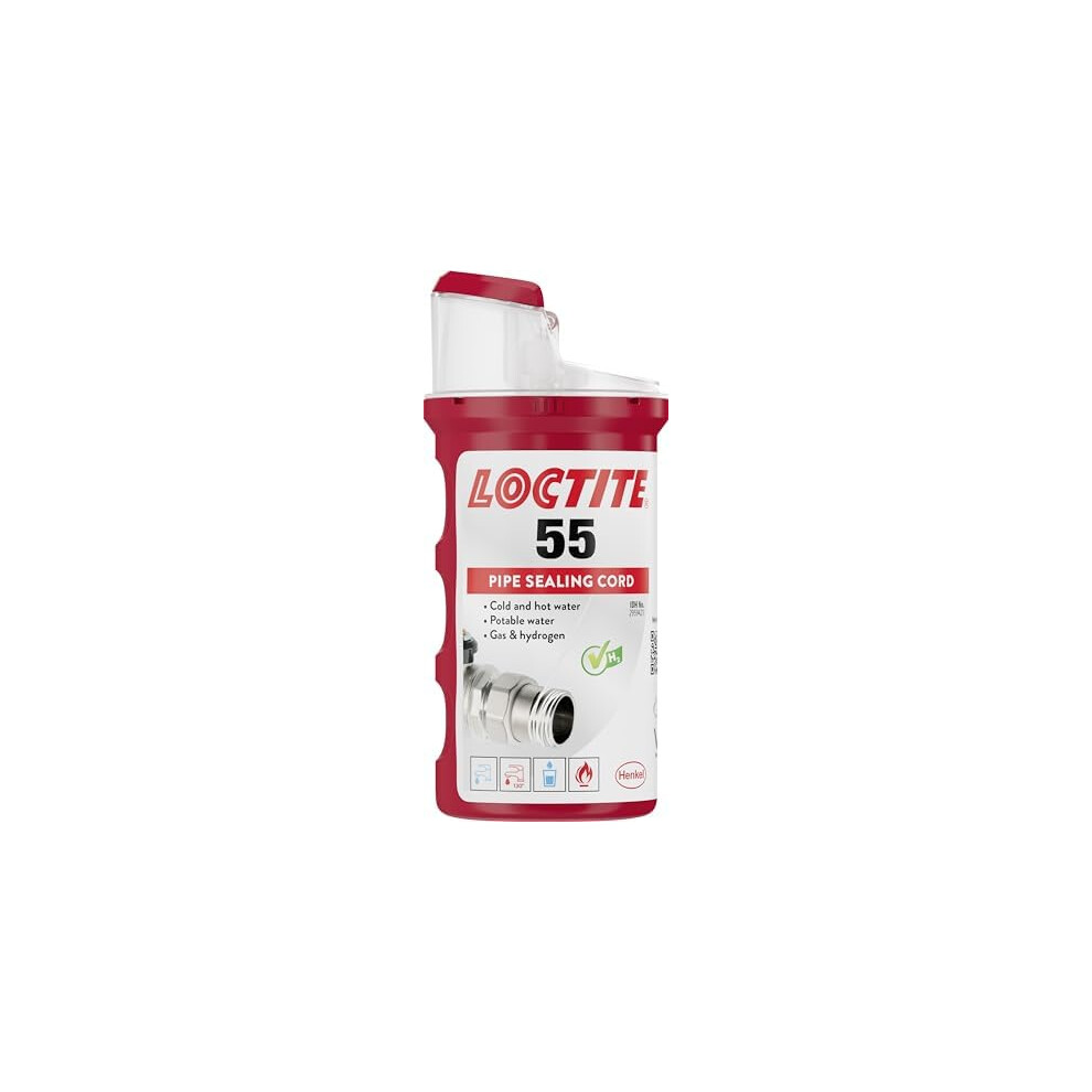 Loctite 55 Pipe Thread Sealant, Non Curing Thread Sealant For Plumbing Pipes And Fittings, Reliable Fast Action Pipe Sealant For Metal And Plastic, 160M