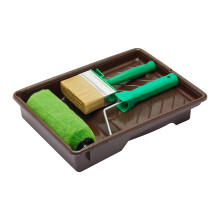 Fit For The Job FFJ7SFRK 4-Piece 7in Shed & Fence Roller Set + 4in Block Brush for Exterior Wood Staining on Sheds, Fences, Decking & Furniture