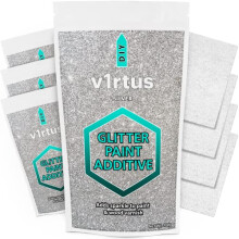 Silver Glitter Paint Additive [400g] with 4X Finishing Buffing Pads for Painting Glitter Walls - Add to Emulsion Paint, Interior or Exterior for Easy