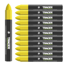 Construction Lumber Crayon Markers, Pack of 12 - Yellow. 12 x Yellow Multi Surface Marking Crayons