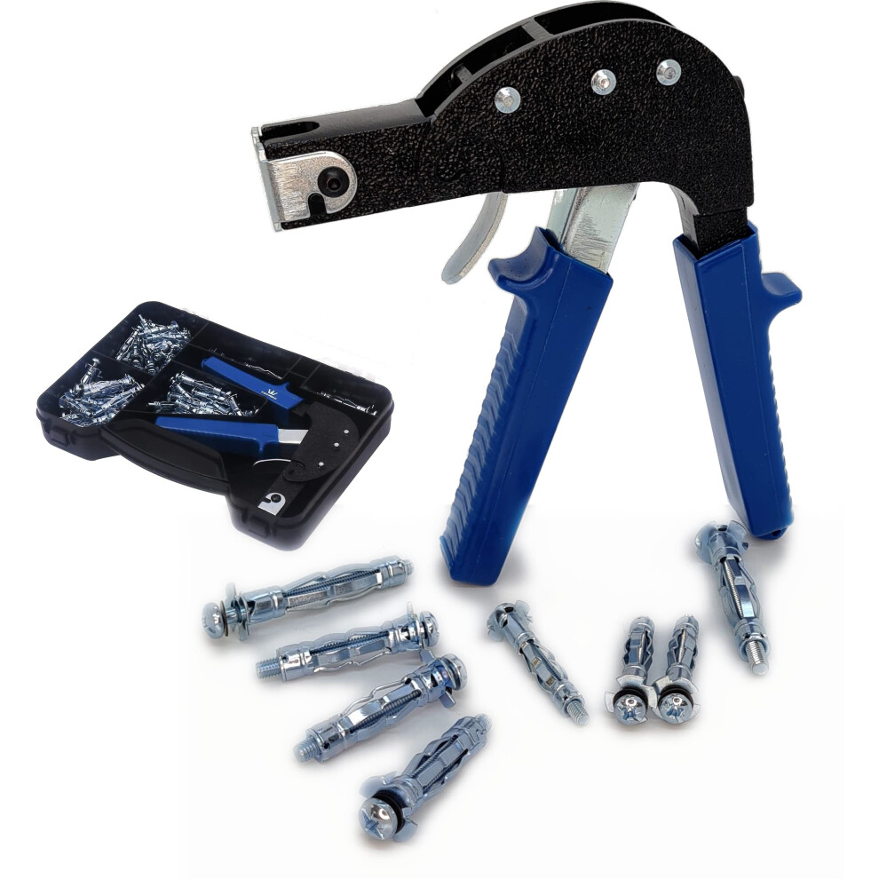 Wall Anchor Setting Tool Kit 72Pcs, Steel Metal Plasterboard Cavity Hollow Wall Fixings Screws Anchors Plugs Assortment Set 405504 5060524761615