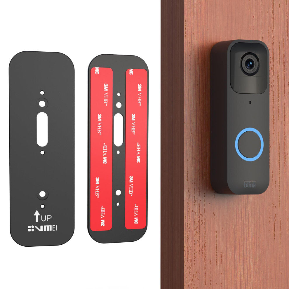 Blink Doorbell Mount, Adhesive Door Mount for Blink Video Doorbell, No-Drill Mounting Bracket for Blink Doorbell -Black Aluminum
