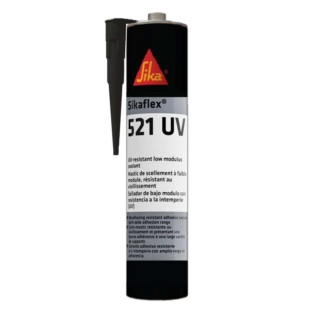 Sikaflex 521 UV – Weathering Resistant Silane Terminated Polymer Adhesive Sealant – Age Resistant – Low Odour – Overpaintable – Black –