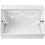 White Double 2 Gang Pattress Electrical Back Box 45 Degree Angled Surface Mount for Work Bench etc 4