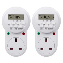 Digital Programmable Plug-in Timer Socket, 24 Hours/7 Day Weekly Electronic Light Timer Plug with 9 On-Off Programs and Anti-Theft Random Function