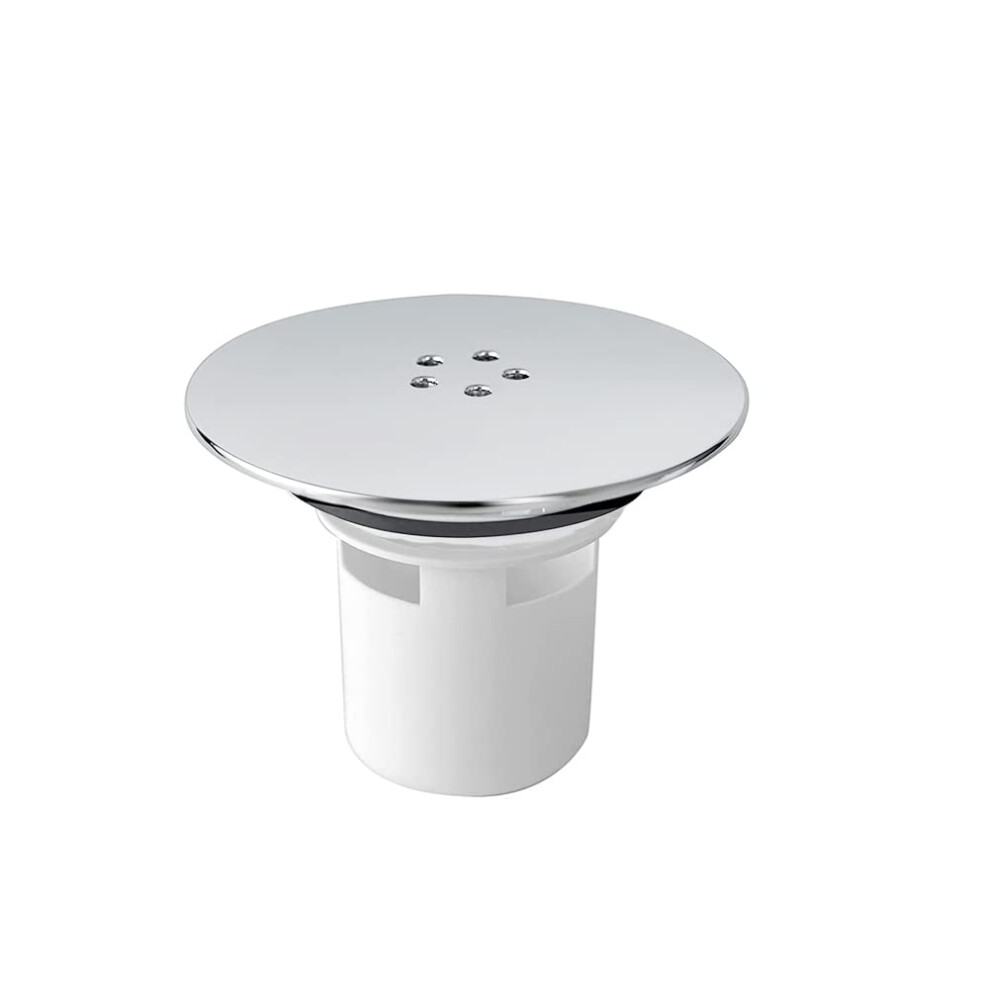 Shower Drain Cover, Shower Waste Trap Cover Plug Hole Cover Shower Trap Cover Replacement, 115mm Chrome Finished Top Cover / 90mm Drain Outlet,