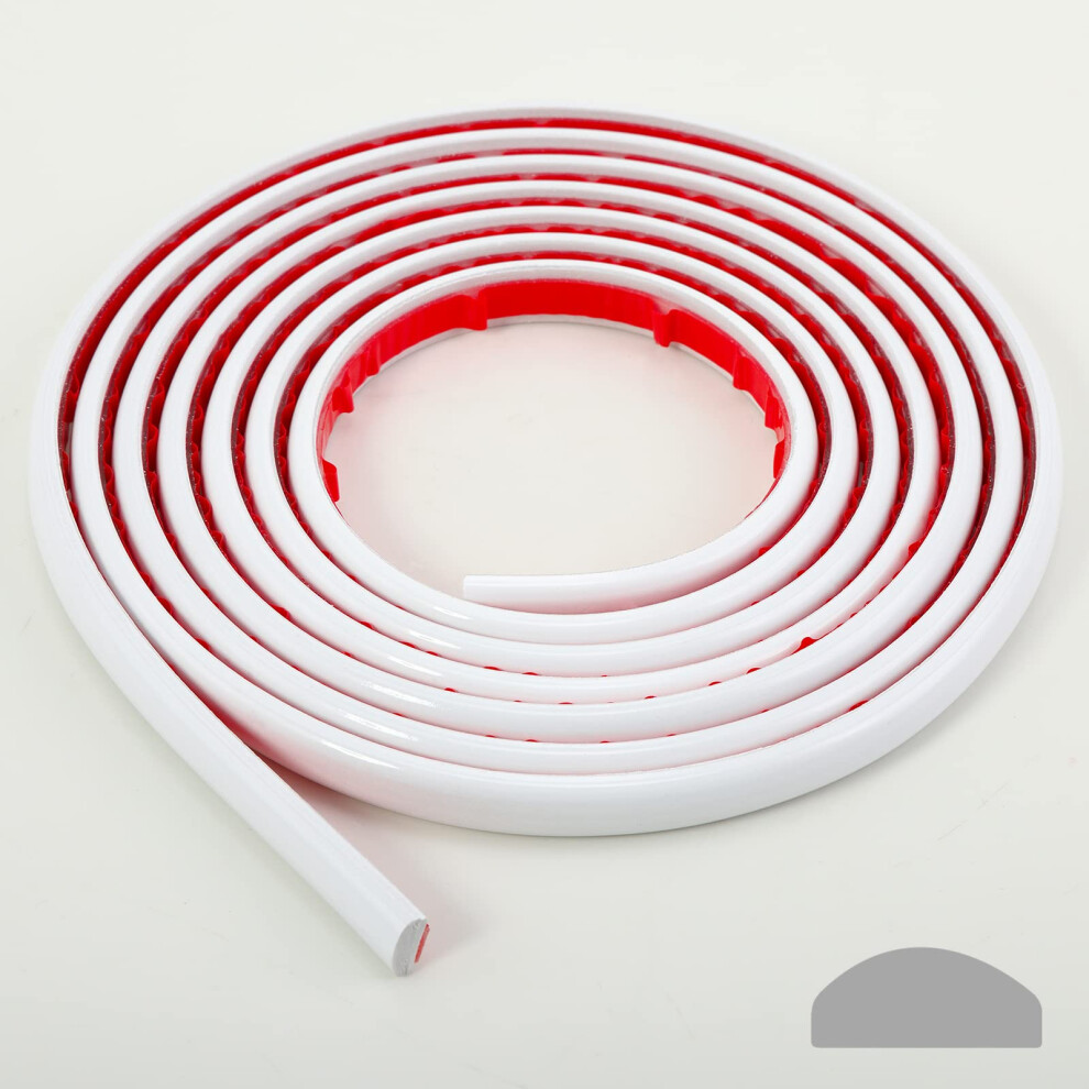 Paintable Peel And Stick Mouldings & Trim | 3-Meter Caulk And Trim Strips For Floor, Backsplash, Tile Edge And Corner Decor, Self-Adhesive Liner, 751363719640
