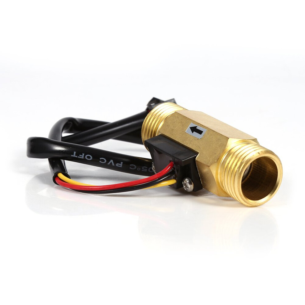 Flow Sensor Connectorï¼60Mm G1/2" Copper Thread Hall Effect Liquid Water Flow Sensor Flowmeter Fluidmeter Liquid Water Flow Switch Meter 1-30L/Min 663862943283