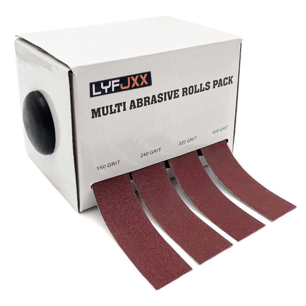 Abrasive Paper 4pc Sandpaper Variety Pack with Dispenser Drawable Emery Cloth Roll Metal Glass Carpentry Sanding Paper (4roll8m)