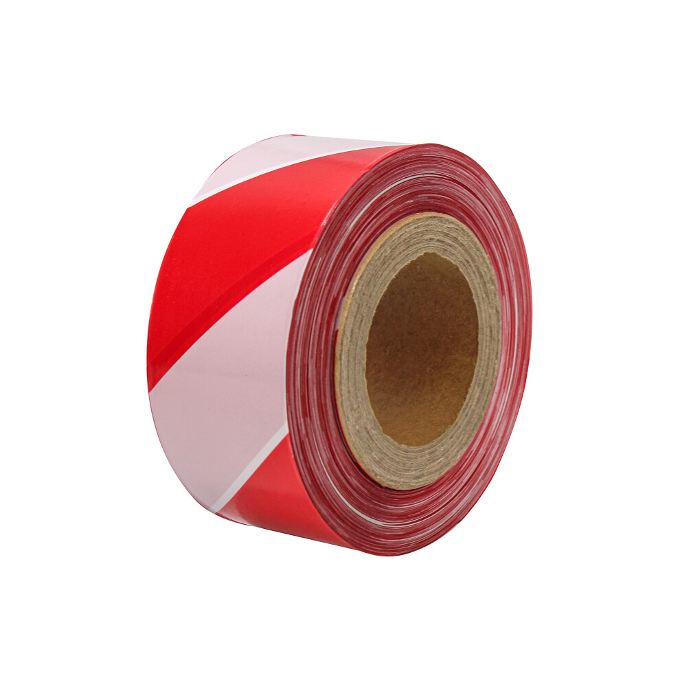 FAITAPEBARRW Hazard Warning Barrier Tape 70mm x 500M Red/White