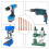 7PCS Professional Masonry Drill Tungsten Carbide Tip Drill Bits, Tile Drill Bits Set, Industrial Strength Tile Drill Bits Set for 7